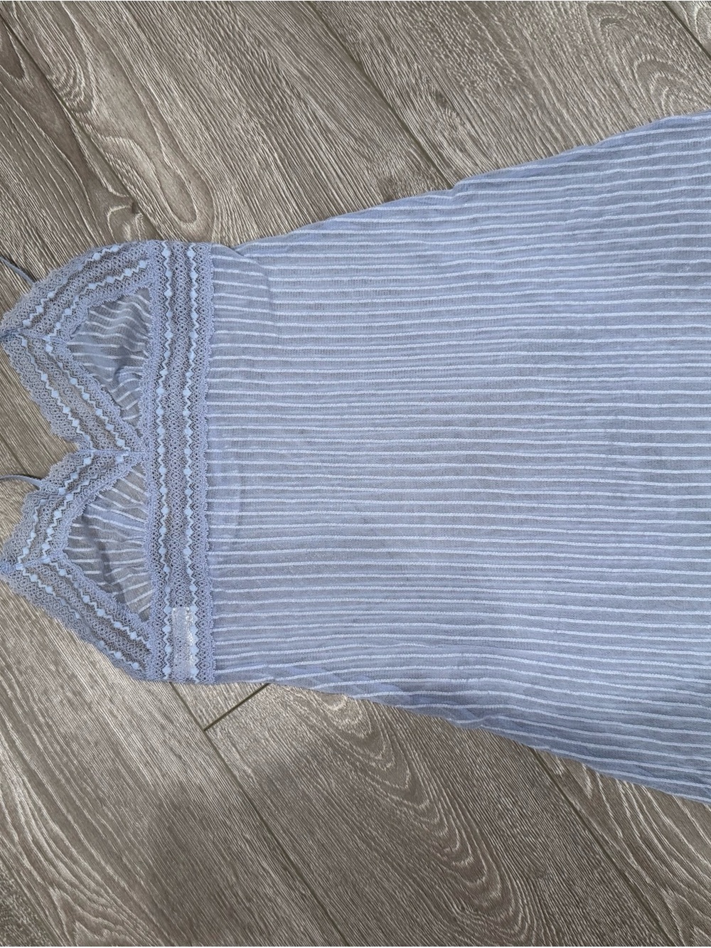 Light Blue Lace-Trim Chemise Slip Sexy Classy Whimsical‎